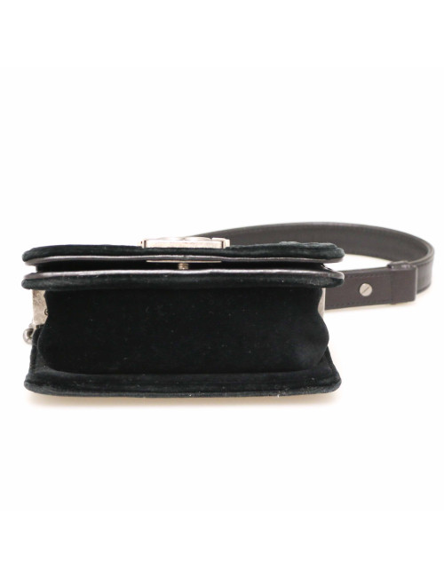 CHANEL black velvet mini Boy bag