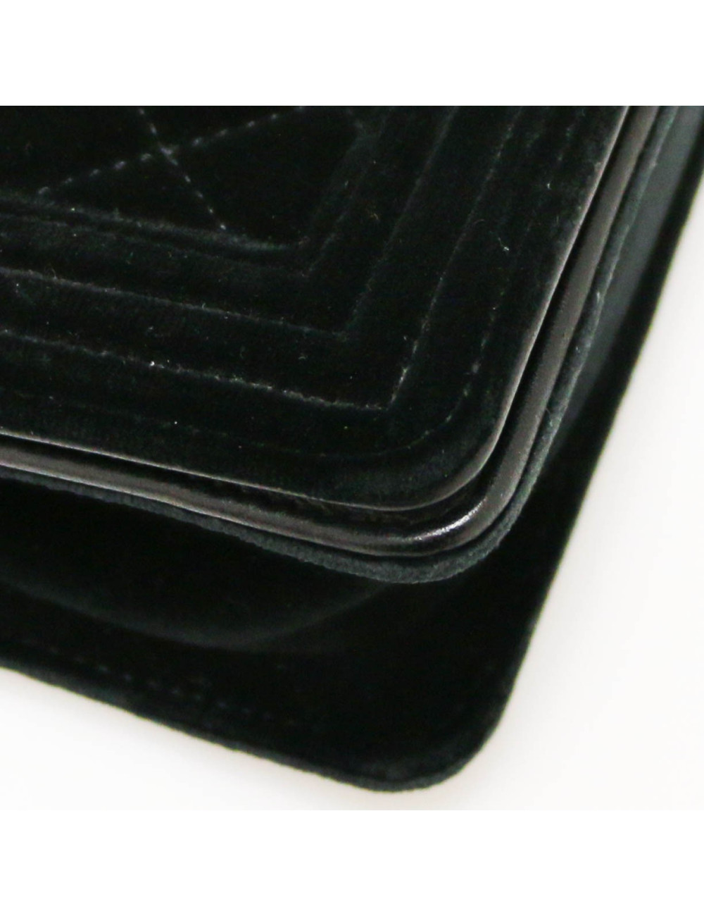 CHANEL black velvet mini Boy bag