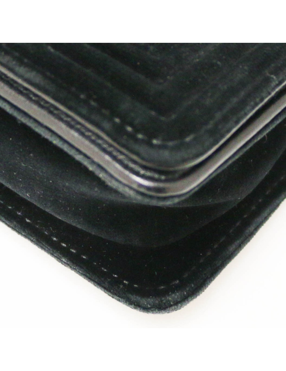 CHANEL black velvet mini Boy bag