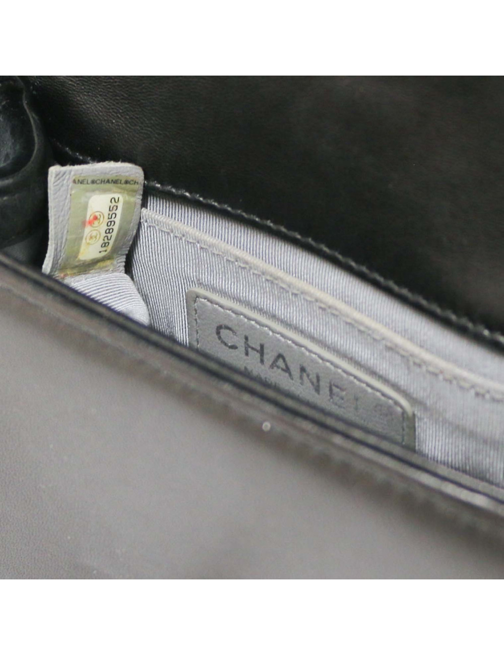 CHANEL black velvet mini Boy bag