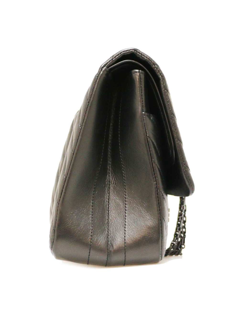 Maxi 2.55 CHANEL chevrons noir All black