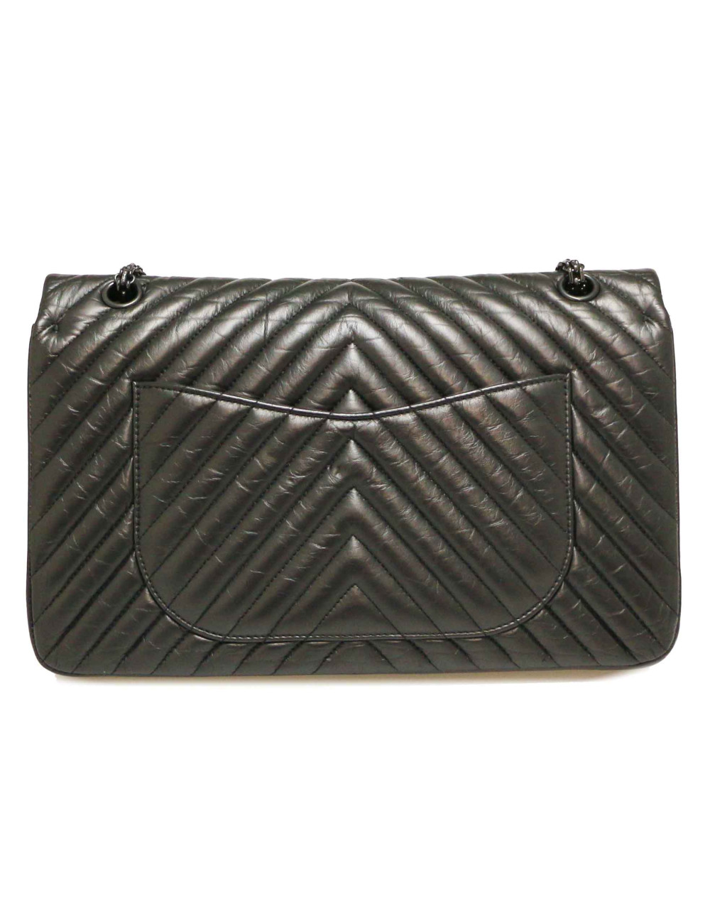 Maxi 2.55 CHANEL chevrons noir All black