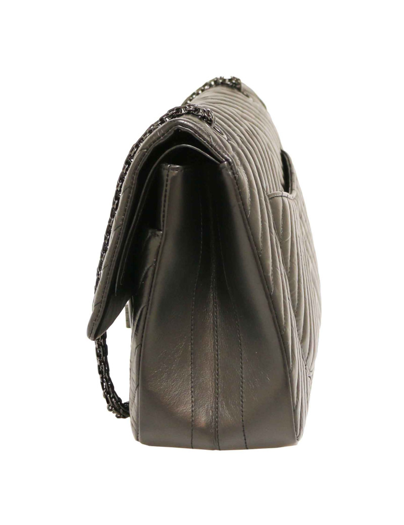 Maxi 2.55 CHANEL chevrons noir All black