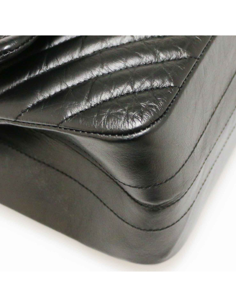Maxi 2.55 CHANEL chevrons noir All black