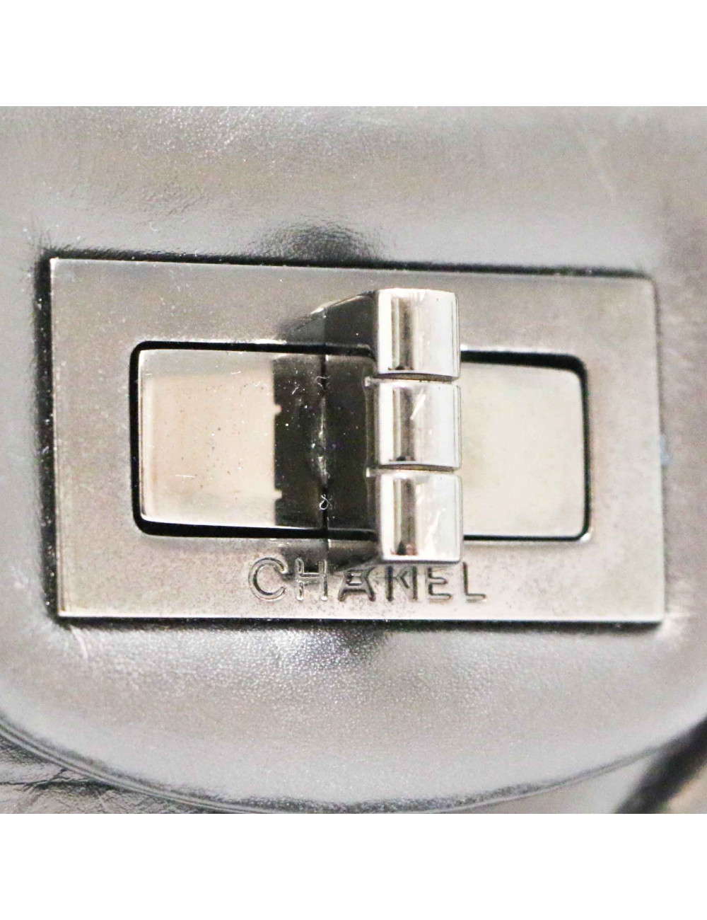 Maxi 2.55 CHANEL chevrons noir All black