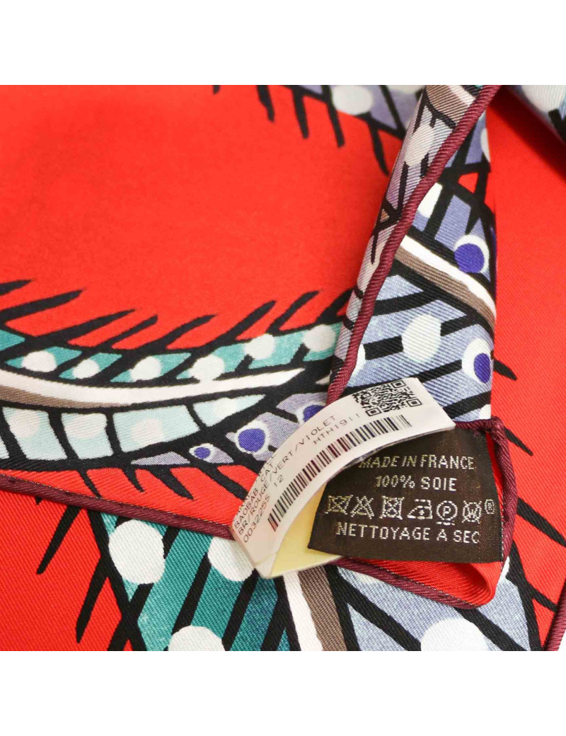 Carré 100% soie HERMES Baobab cat