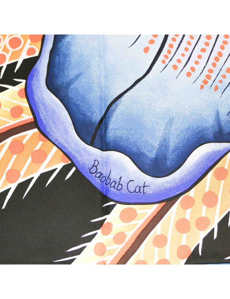 Carré HERMES Baobab Cat 100% soie