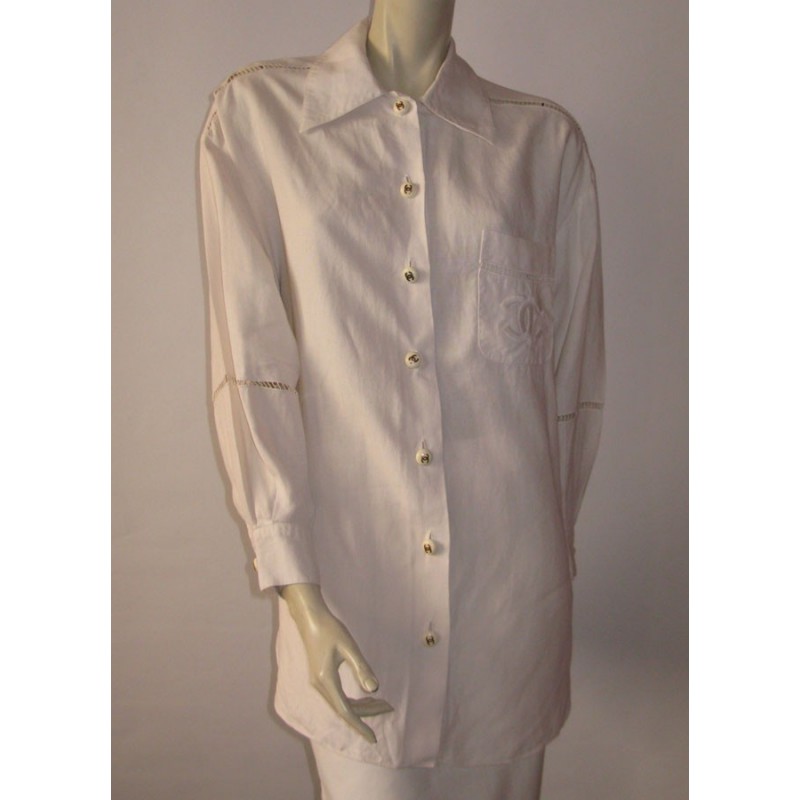 CHANEL vintage linen shirt - VALOIS VINTAGE PARIS