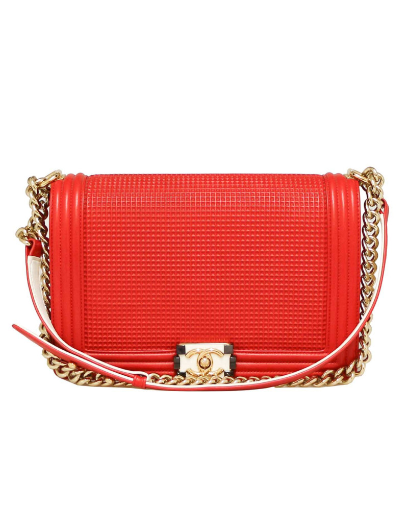 Boy CHANEL cuir rouge