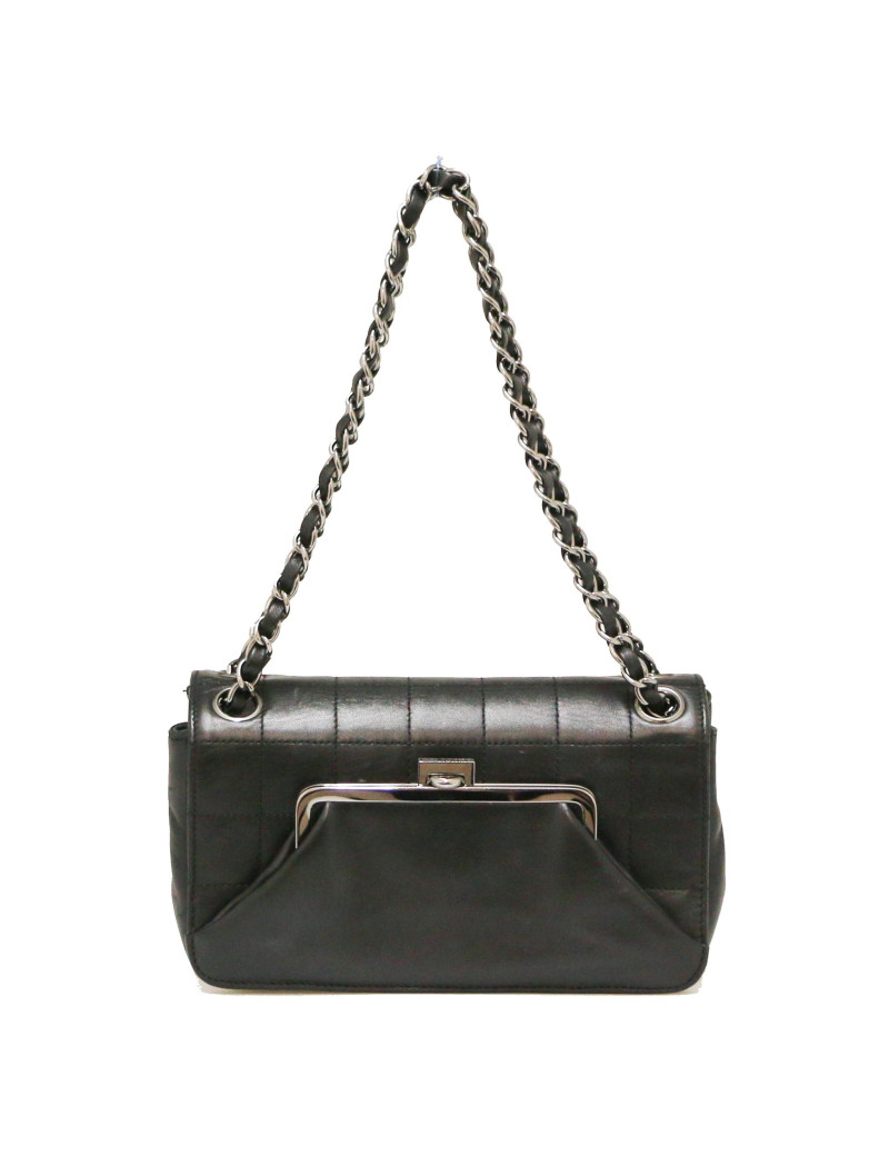 Sac à main CHANEL cuir agneau lisse noir