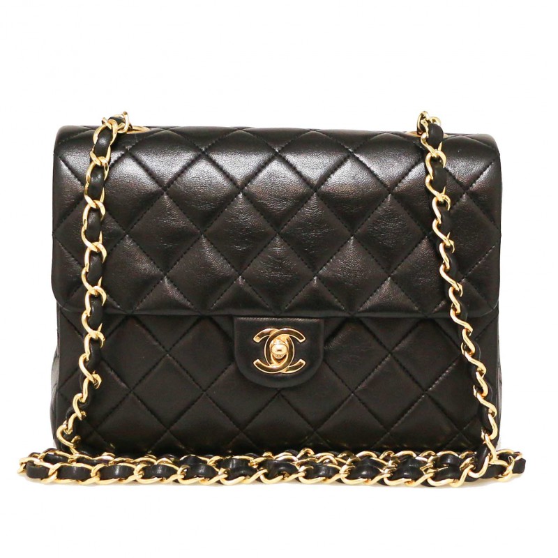 Chanel Mini Top Handle Bag Black For Women 20cm / 7.9in 