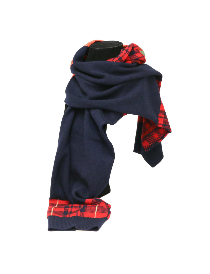 Châle CHANEL rouge et bleu
