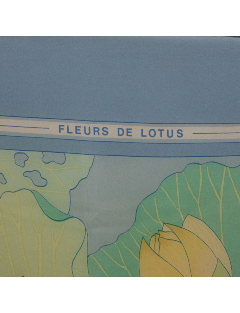HERMES Fleur de lotus large square silk scarf