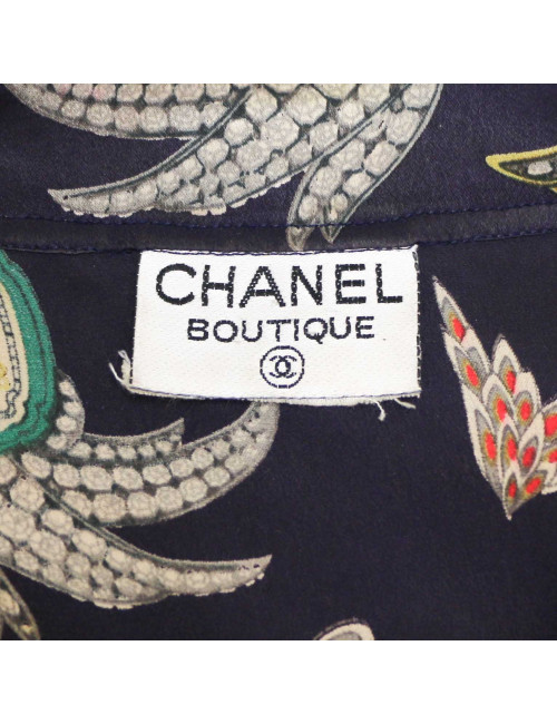 CHANEL Boutique vintage purple silk blouse
