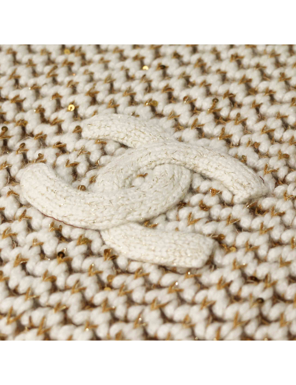 Etole CHANEL tricotée écrue or