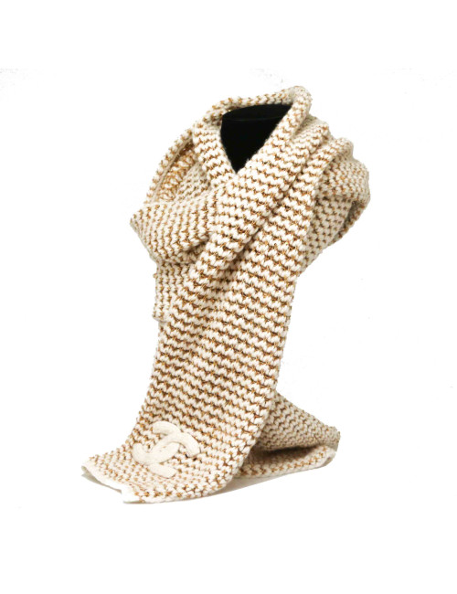 Etole CHANEL tricotée écrue or