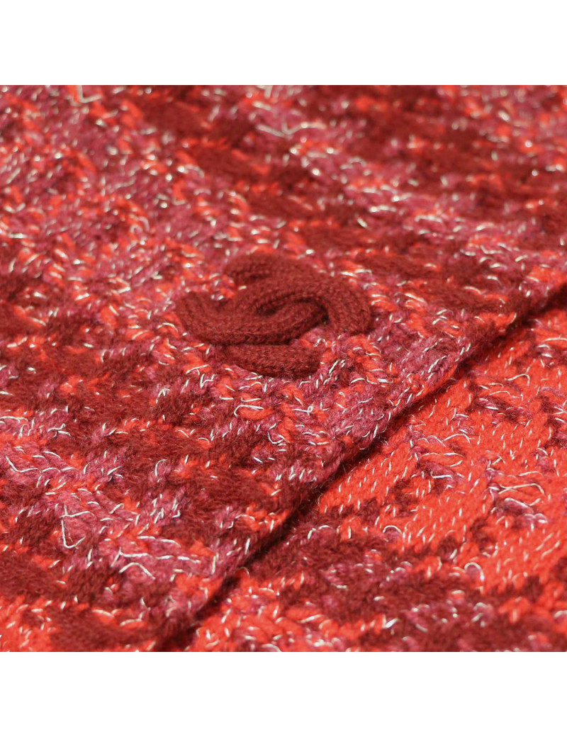 CHANEL red and gold stole