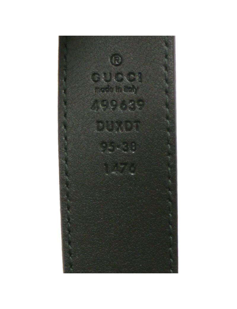 Ceinture GUCCI T95 en cuir noir et tête de tigre
