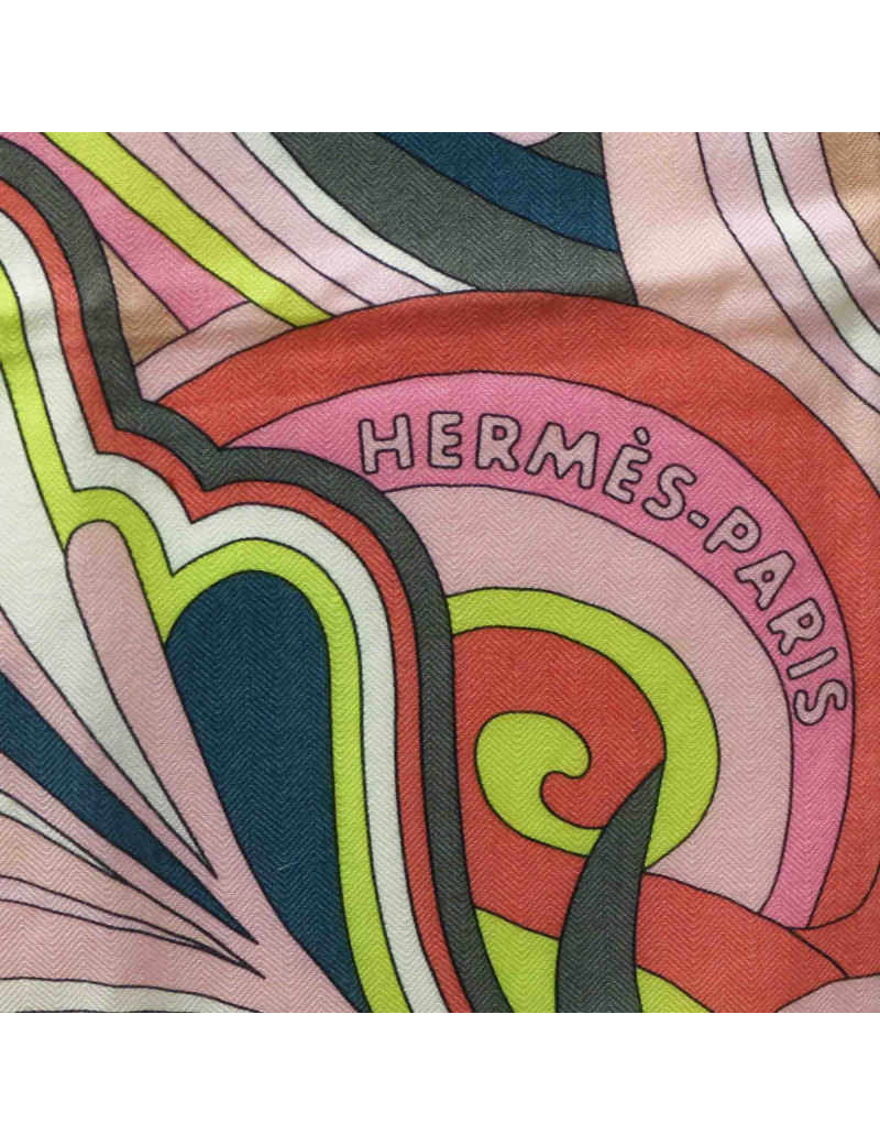 Châle HERMES  Faubourg Rainbow rose