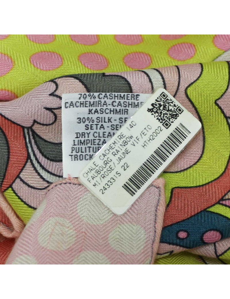 Châle HERMES  Faubourg Rainbow rose