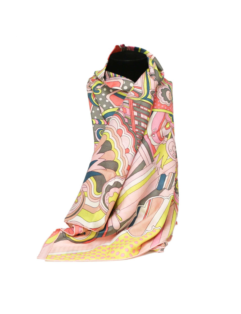 Châle HERMES  Faubourg Rainbow rose