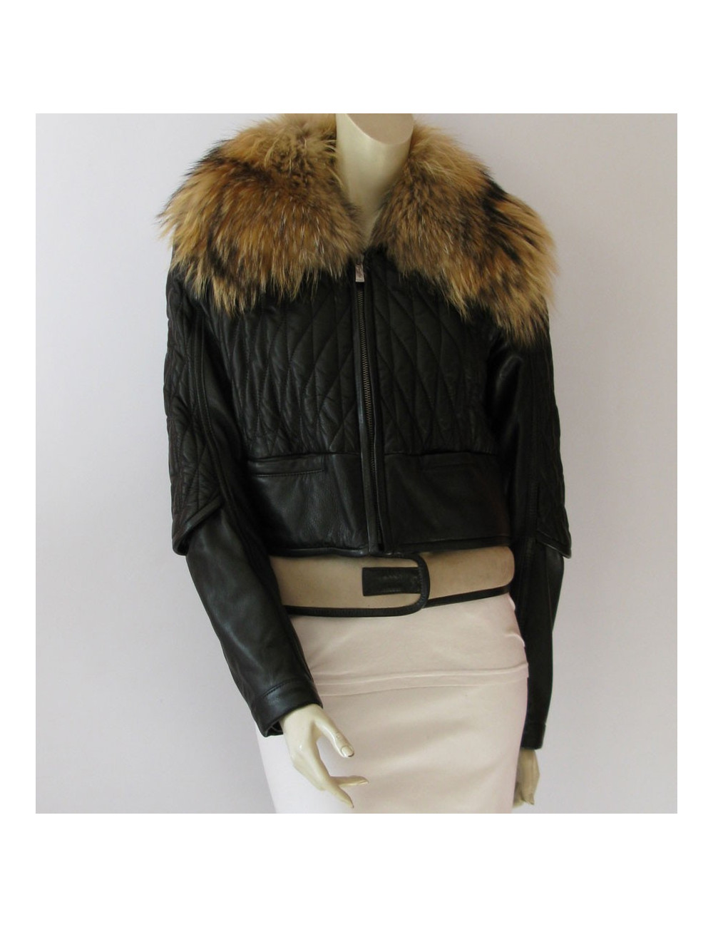 Blouson biker BARBARA BUI col amovible renard