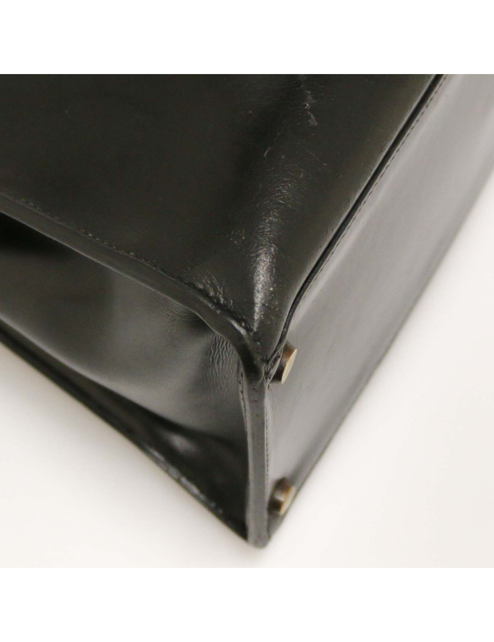 Sac Kelly sellier 32 HERMES box noir vintage