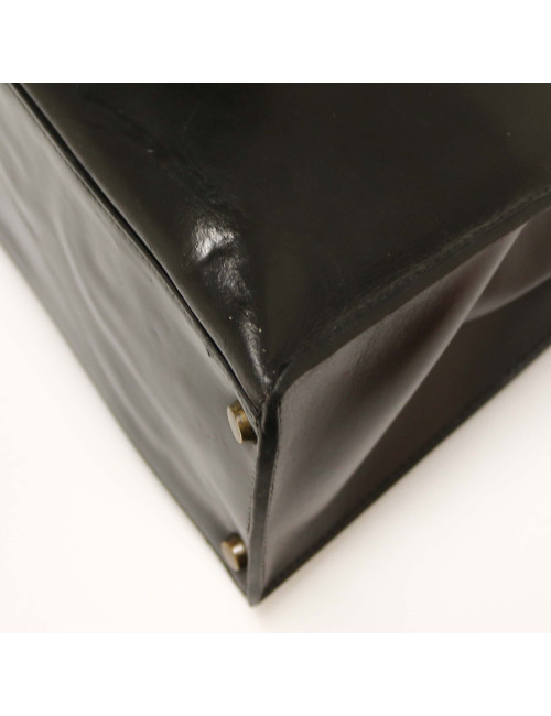 Sac Kelly sellier 32 HERMES box noir vintage