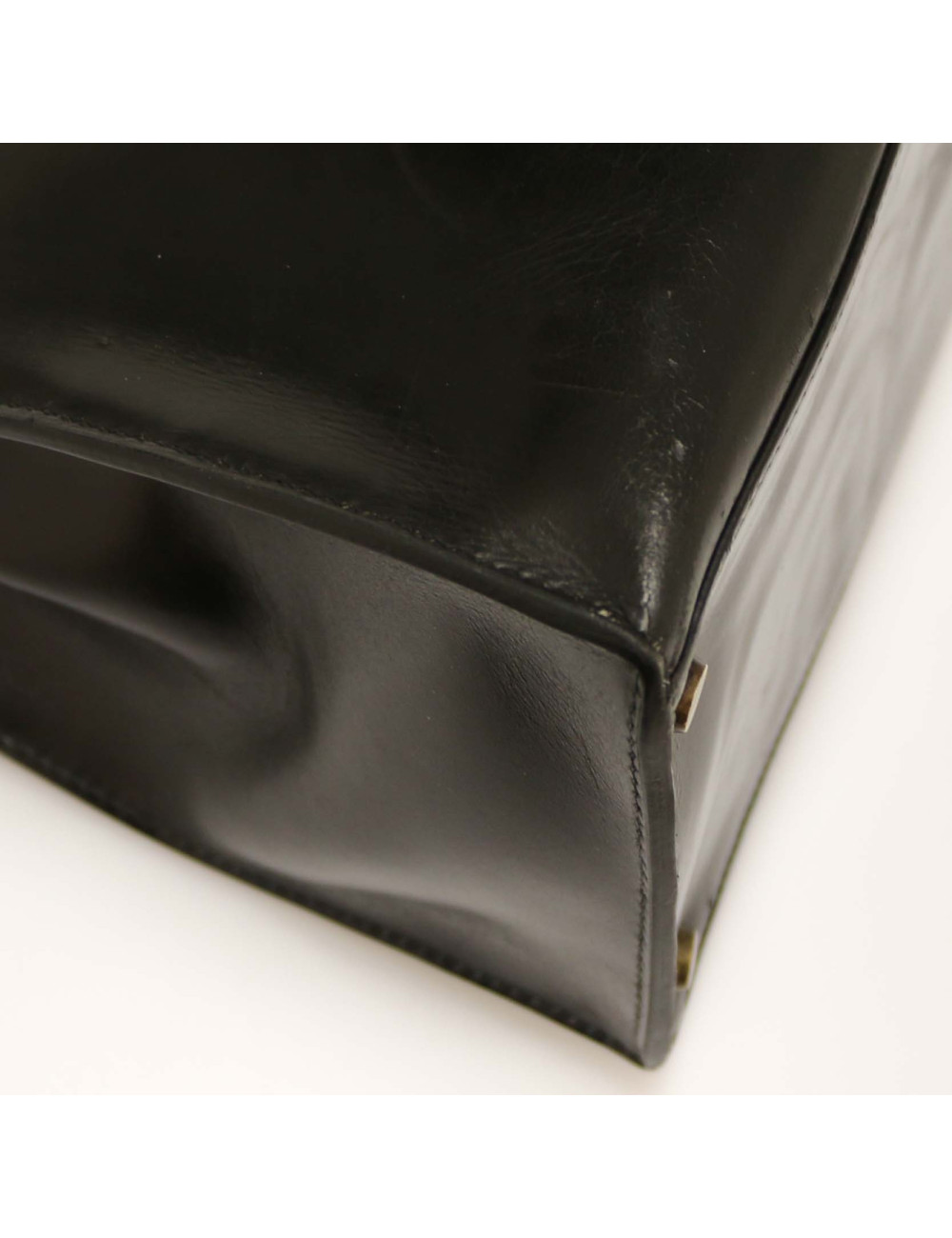 Sac Kelly sellier 32 HERMES box noir vintage