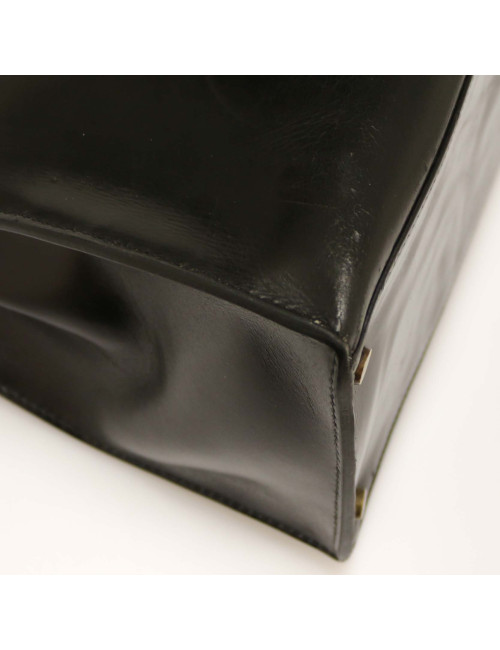 Sac Kelly sellier 32 HERMES box noir vintage