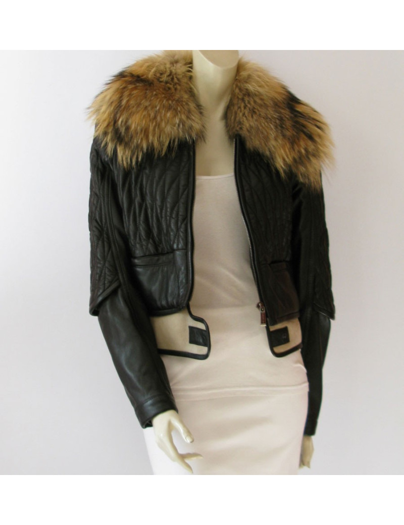 Blouson biker BARBARA BUI col amovible renard