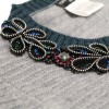 Cardigan gris CHANEL T38 broderies