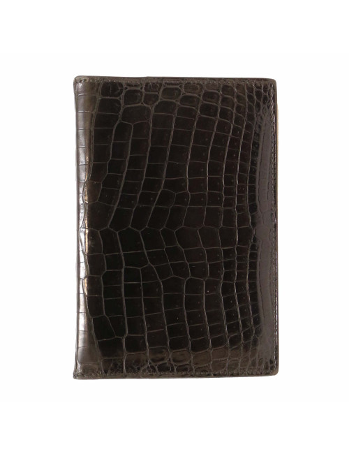 Couverture Agenda HERMES crocodile Porosus noir