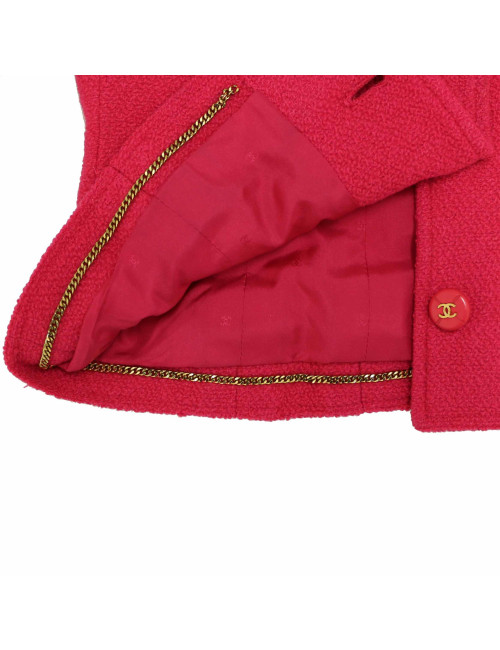 Veste CHANEL T36 en tweed rose fuchsia