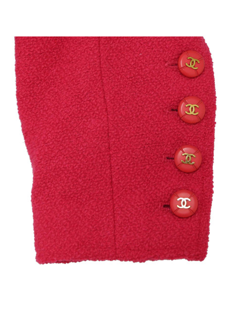 Veste CHANEL T36 en tweed rose fuchsia