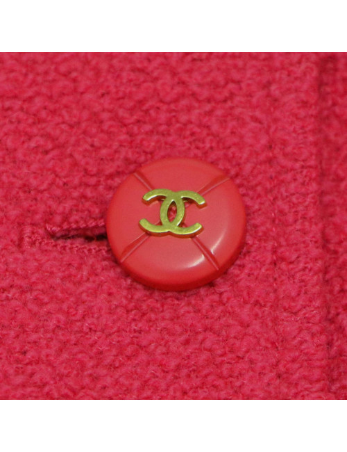 Veste CHANEL T36 en tweed rose fuchsia