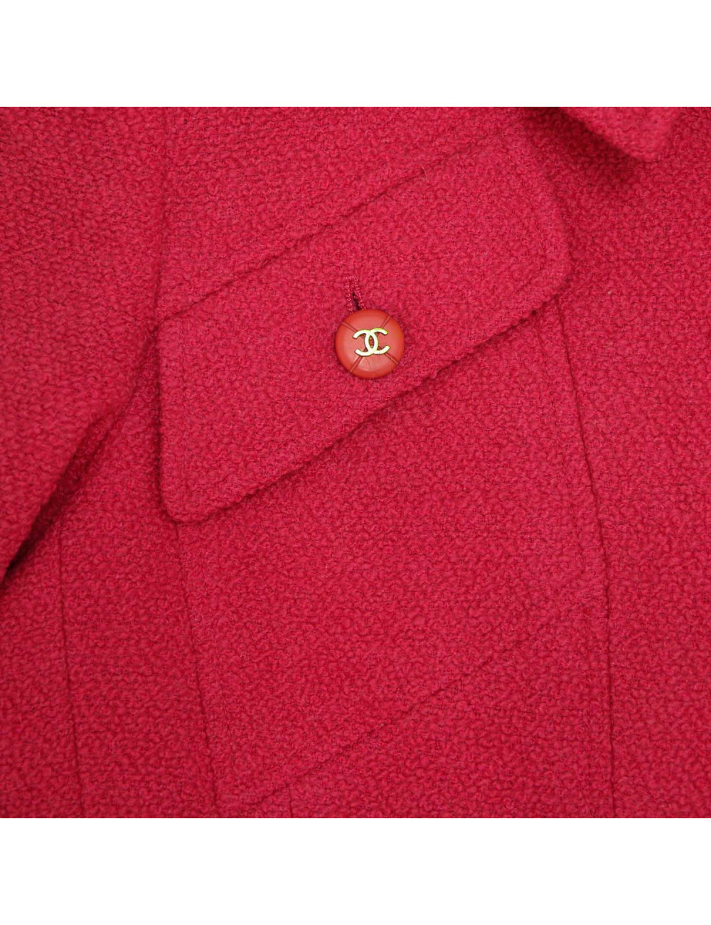 Veste CHANEL T36 en tweed rose fuchsia