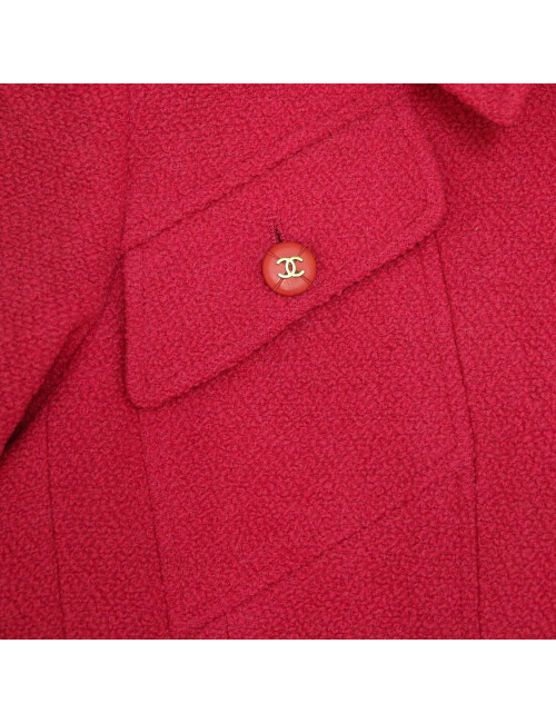 Veste CHANEL T36 en tweed rose fuchsia