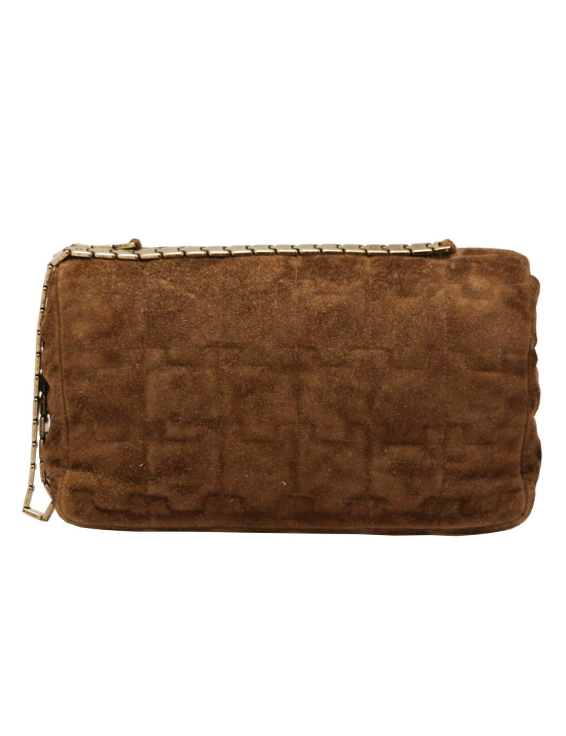 CHANEL legos bag in brown suede