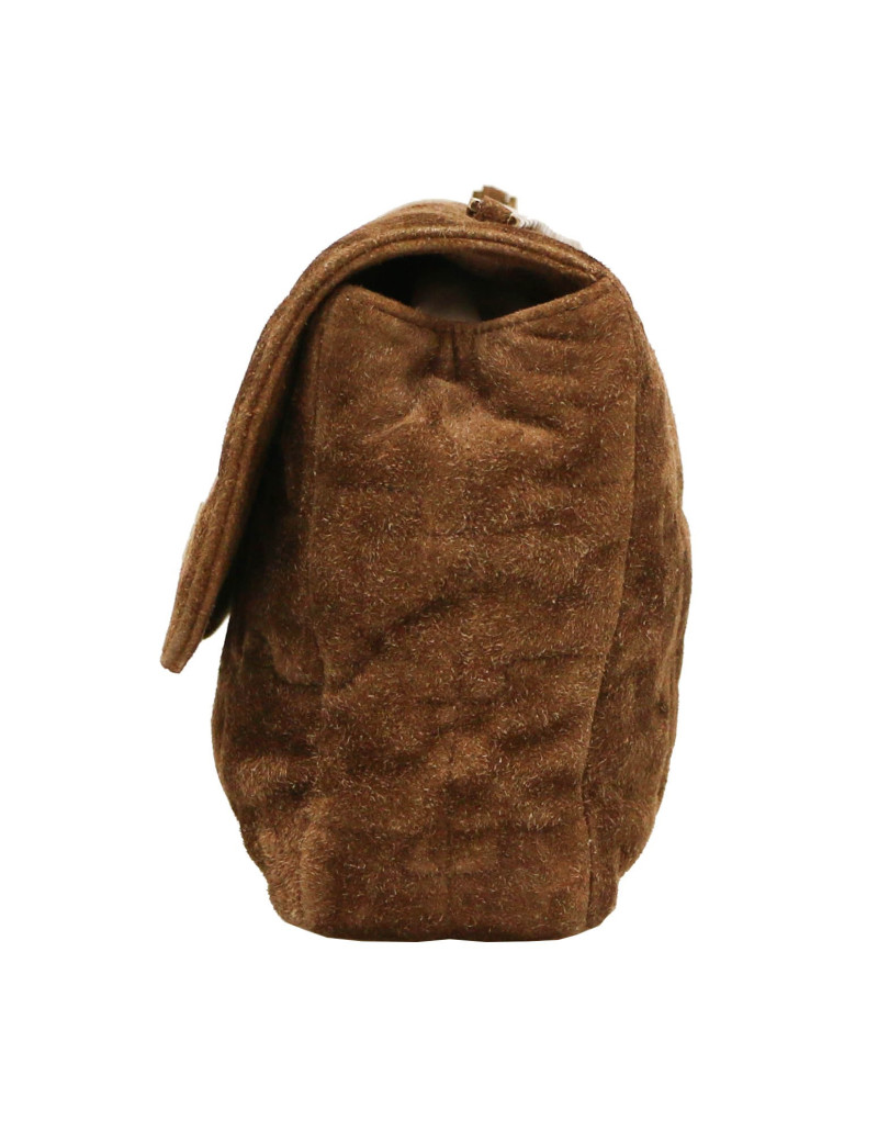 CHANEL legos bag in brown suede