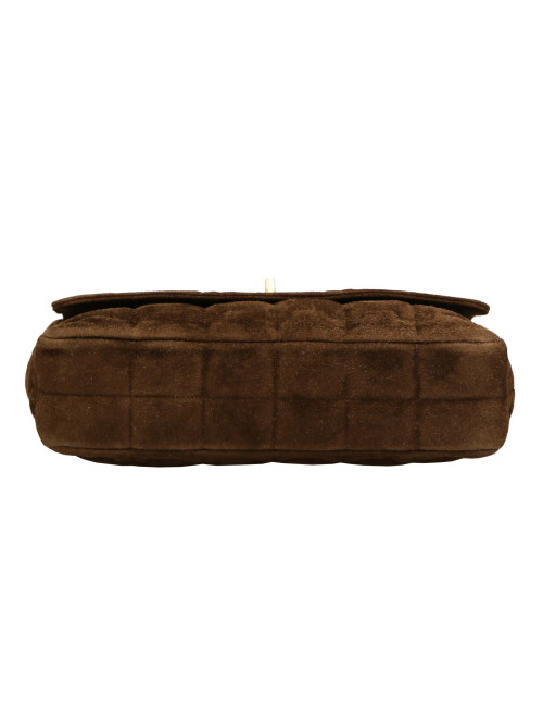 CHANEL legos bag in brown suede