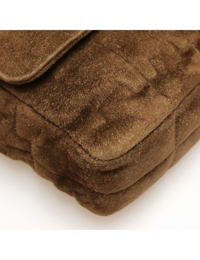 CHANEL legos bag in brown suede