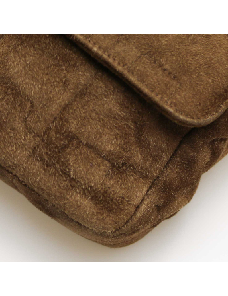 CHANEL legos bag in brown suede