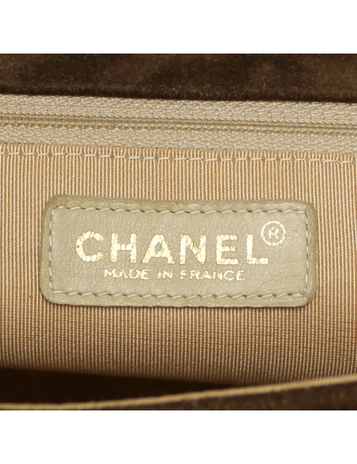 CHANEL legos bag in brown suede