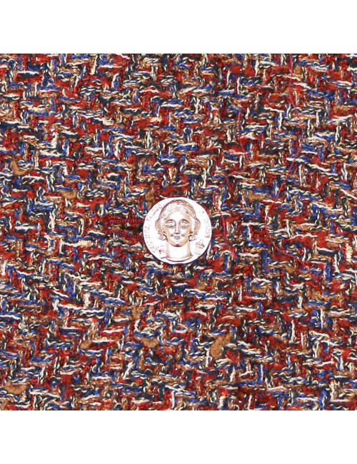 CHANEL burgundy and gold tweed dress, size 36FR