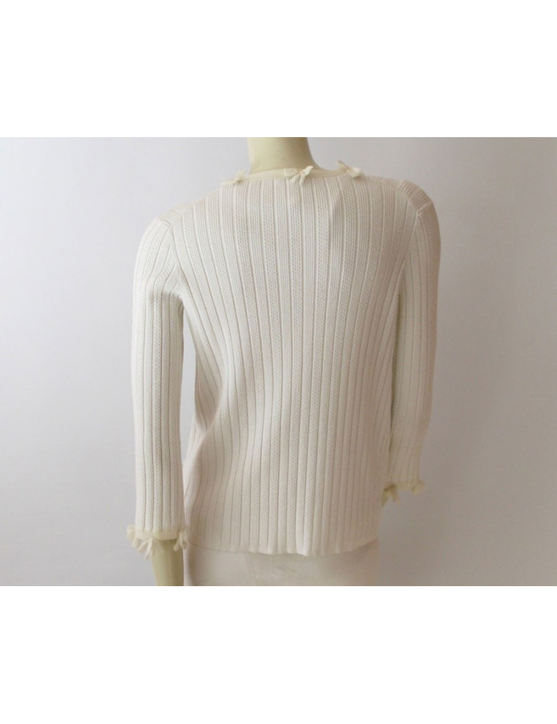 gilet CHANEL écru et nœuds  t42