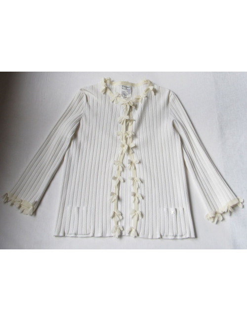 gilet CHANEL écru et nœuds  t42