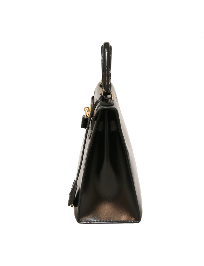 Kelly 28 HERMES box noir Vintage