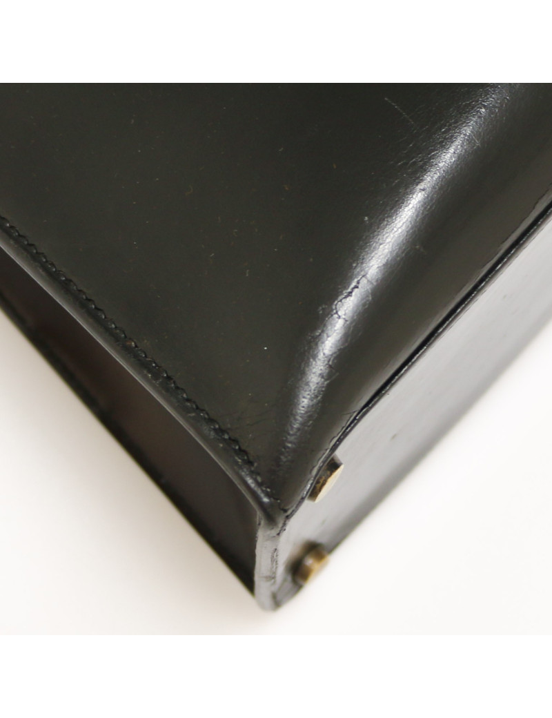 Kelly 28 HERMES box noir Vintage