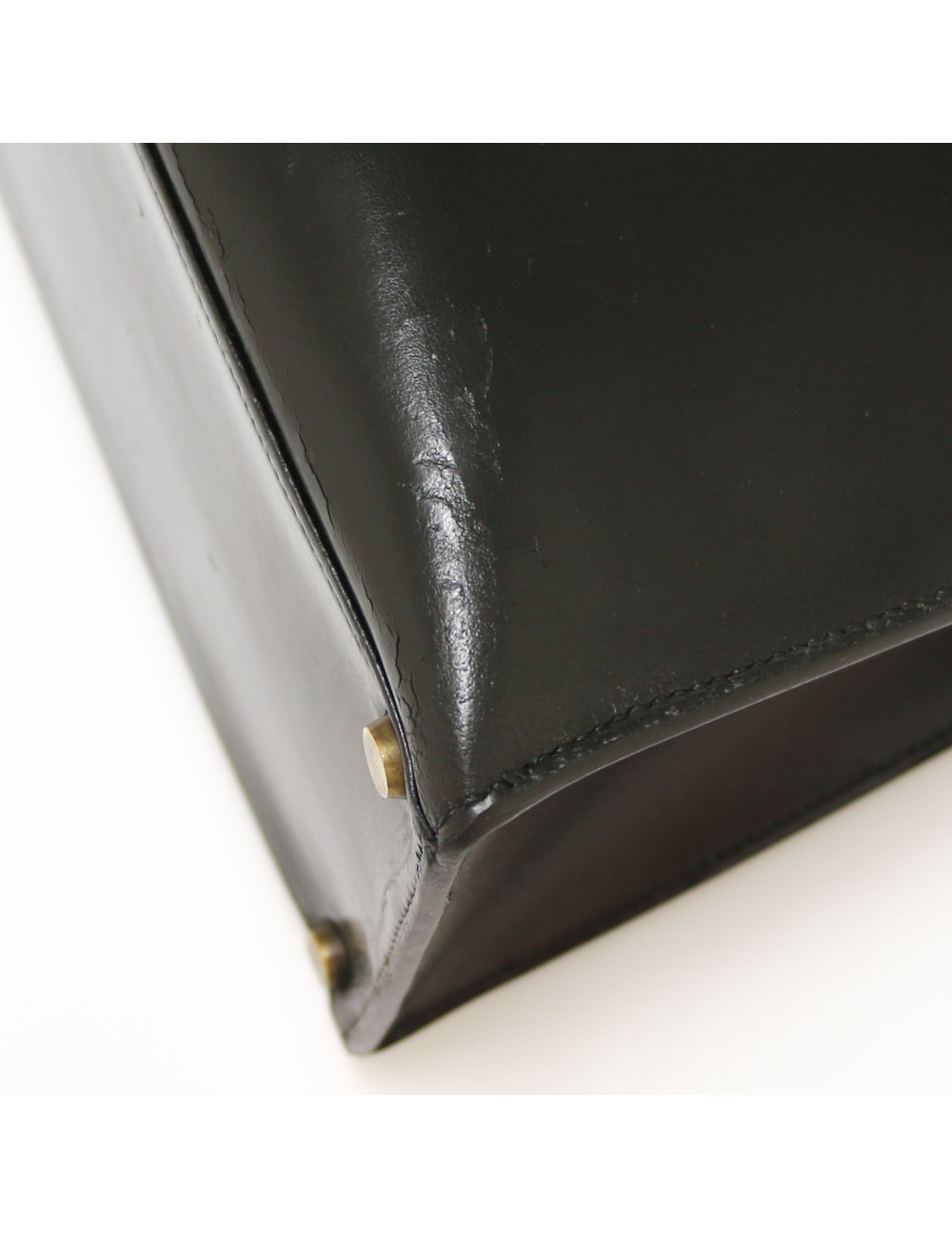 Kelly 28 HERMES box noir Vintage